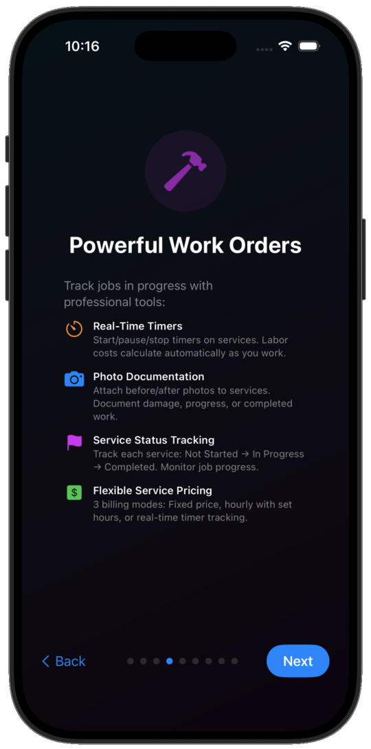 Arqevio work orders on iPhone